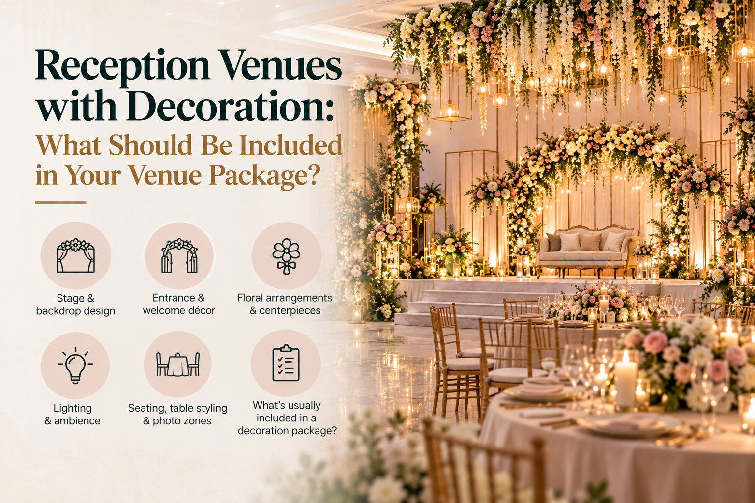 Reception Venues with Decoration: What Should Be Included in Your Venue Package?