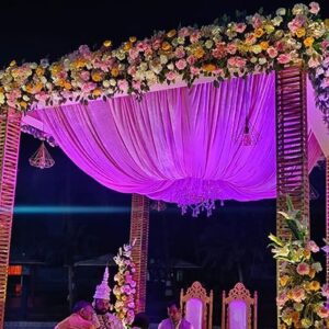 Purple canopy floral setup
