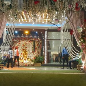 Hanging floral lighting entrance