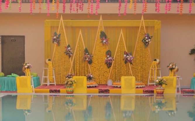 Wedding hall stage decoration