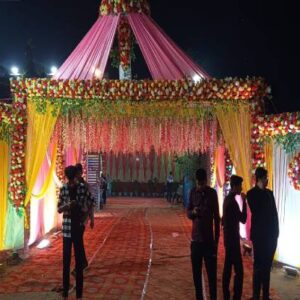 Outdoor floral canopy entrance