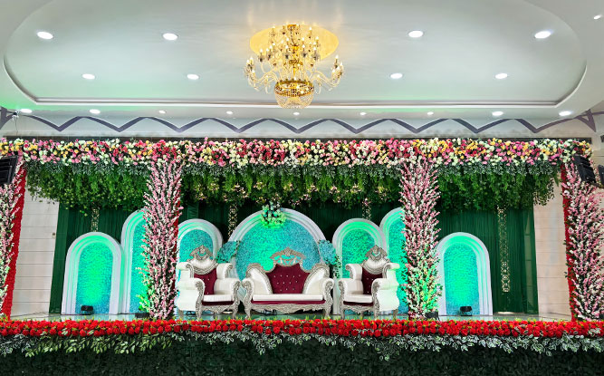 Luxury indoor stage backdrop