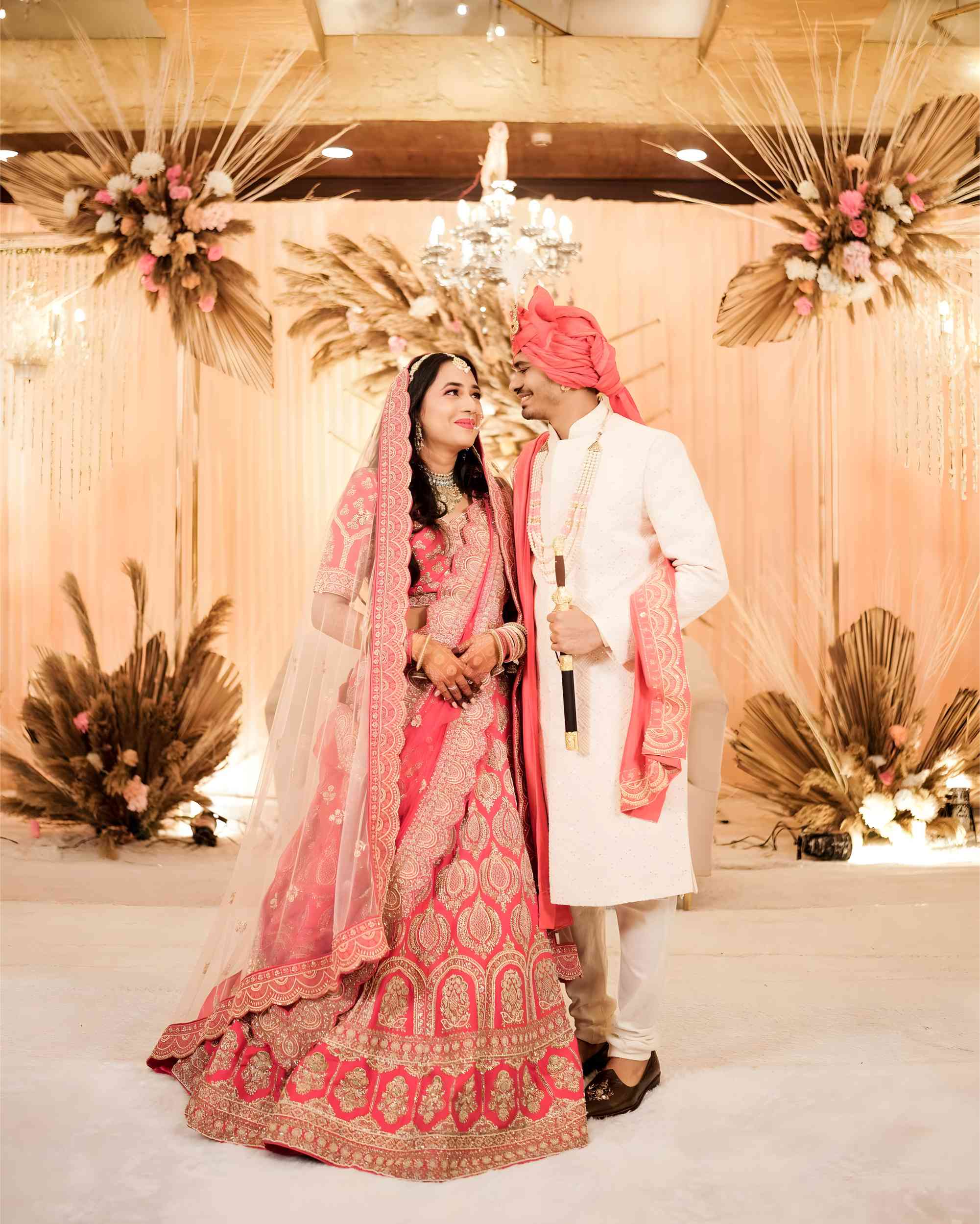 Bride groom posing stage